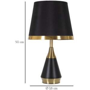 Stolná lampa Mauro Ferretti Blacky E27 Ø 28x50 cm čierna zlatá
