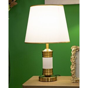 Stolná lampa Mauro Ferretti Whity E27 Ø 31x52 cm zlatá biela