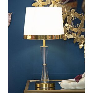 Stolná lampa Mauro Ferretti Kristal E27 Ø 30x56 cm zlatá biela