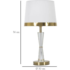 Stolná lampa Mauro Ferretti Kristal E27 Ø 30x56 cm zlatá biela