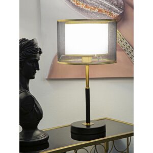 Mauro Ferretti stolová lampa úrovne E27 Ø 25x48 cm čierna zlatá