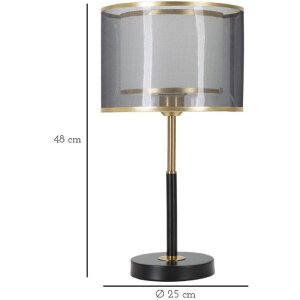 Mauro Ferretti stolová lampa úrovne E27 Ø 25x48 cm čierna zlatá
