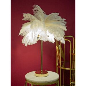 Mauro Ferretti stolová lampa palma 2 svetlá E14 Ø 40x55 cm biela zlatá
