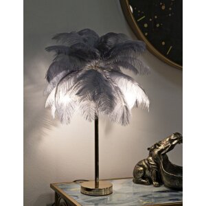 Mauro Ferretti stolová lampa palma 2 svetlá E14 Ø 55x60 cm sivá zlatá
