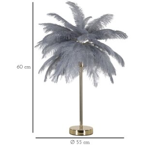 Mauro Ferretti stolová lampa palma 2 svetlá E14 Ø 55x60 cm sivá zlatá