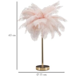 Mauro Ferretti stolová lampa palma 2 svetlá E14 Ø 40x55 cm ružovo zlatá