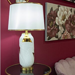 Mauro Ferretti stolná lampa keramická E27 Ø 40x70 cm zlatá biela