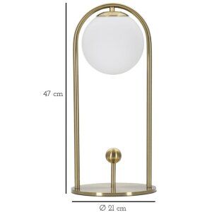 Stolná lampa Mauro Ferretti Glamy Arc E14 Ø 21x47 cm zlatá biela