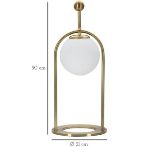 Stolná lampa Mauro Ferretti Glamy Arc E14 Ø 21x50 cm zlatá biela