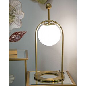 Stolná lampa Mauro Ferretti Glamy Arc E14 Ø 21x50 cm zlatá biela