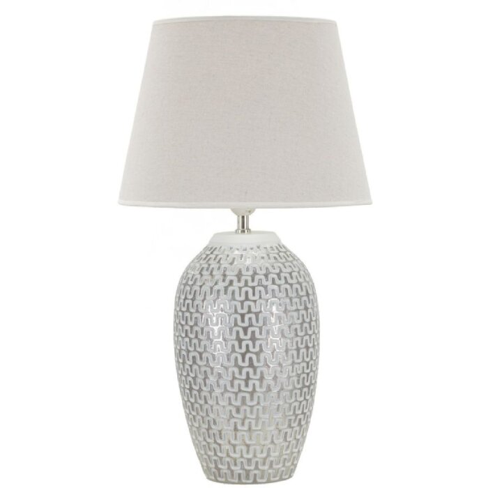 Stolná lampa Mauro Ferretti vlna E27 Ø 35x65 cm strieborná biela