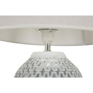 Stolná lampa Mauro Ferretti vlna E27 Ø 35x65 cm strieborná biela