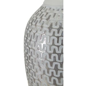 Stolná lampa Mauro Ferretti vlna E27 Ø 35x65 cm strieborná biela