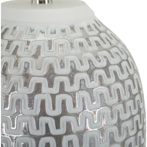 Stolná lampa Mauro Ferretti vlna E27 Ø 35x65 cm strieborná biela