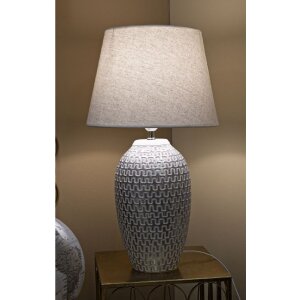 Stolná lampa Mauro Ferretti vlna E27 Ø 35x65 cm strieborná biela