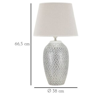 Stolná lampa Mauro Ferretti vlna E27 Ø 35x65 cm strieborná biela