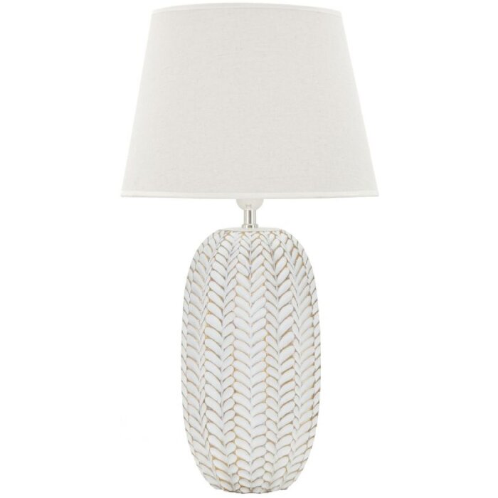 Mauro Ferretti stolová lampa list E27 Ø 35x65 cm biela zlatá