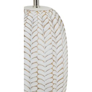 Mauro Ferretti stolová lampa list E27 Ø 35x65 cm biela zlatá