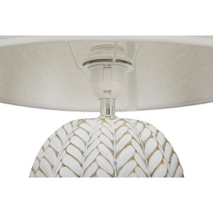 Mauro Ferretti stolová lampa list E27 Ø 35x65 cm biela zlatá