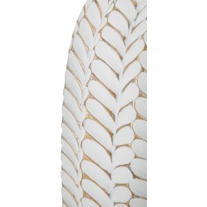 Mauro Ferretti stolová lampa list E27 Ø 35x65 cm biela zlatá