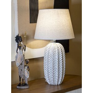 Mauro Ferretti stolová lampa list E27 Ø 35x65 cm biela zlatá