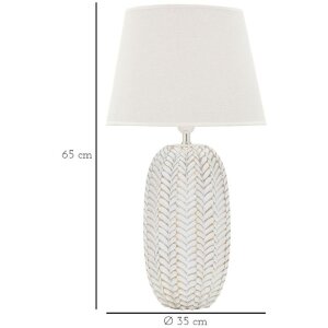 Mauro Ferretti stolová lampa list E27 Ø 35x65 cm biela zlatá