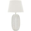 Mauro Ferretti stolová lampa list E27 Ø 35x65 cm biela zlatá