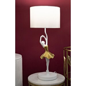 Mauro Ferretti stolová lampa tanečník E27 Ø 28x64 cm zlatá biela