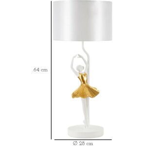 Mauro Ferretti stolová lampa tanečník E27 Ø 28x64 cm zlatá biela
