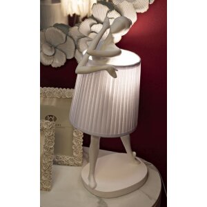 Stolná lampa Mauro Ferretti Ballet E14 Ø 29x25x62,5 cm biela