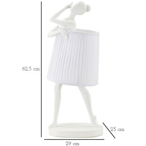 Stolná lampa Mauro Ferretti Ballet E14 Ø 29x25x62,5 cm biela