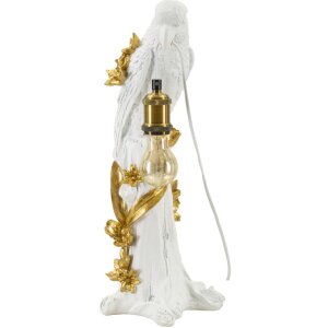 Mauro Ferretti stolová lampa papagáj E27 20x20x50,5 cm biele zlato