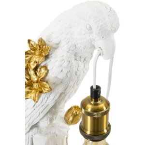 Mauro Ferretti stolová lampa papagáj E27 20x20x50,5 cm biele zlato