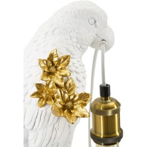 Mauro Ferretti stolová lampa papagáj E27 20x20x50,5 cm biele zlato