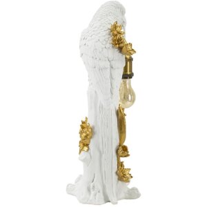 Mauro Ferretti stolová lampa papagáj E27 20x20x50,5 cm biele zlato