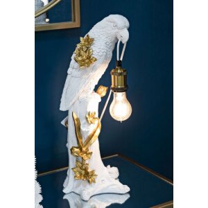 Mauro Ferretti stolová lampa papagáj E27 20x20x50,5 cm biele zlato