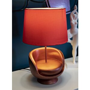 Stolná lampa Mauro Ferretti z polovice storočia E27 26x43 cm červená