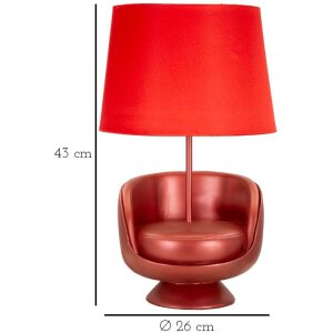 Stolná lampa Mauro Ferretti z polovice storočia E27 26x43 cm červená