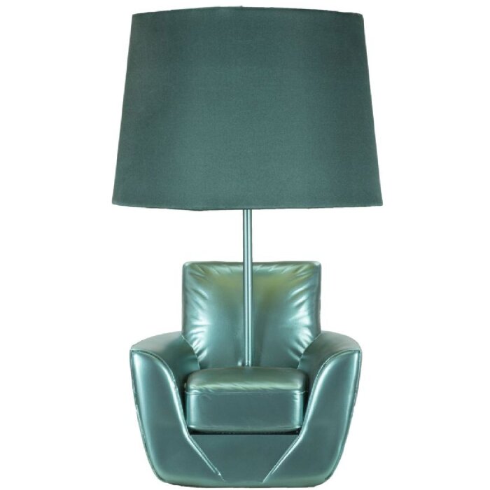Stolná lampa Mauro Ferretti z polovice storočia E27 26x43 cm tyrkysová