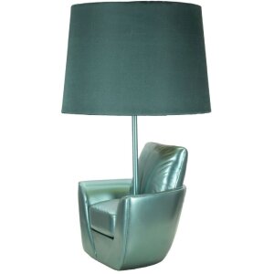 Stolná lampa Mauro Ferretti z polovice storočia E27 26x43 cm tyrkysová