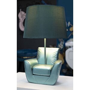 Stolná lampa Mauro Ferretti z polovice storočia E27 26x43 cm tyrkysová