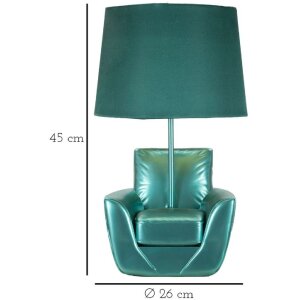 Stolná lampa Mauro Ferretti z polovice storočia E27 26x43 cm tyrkysová