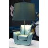 Stolná lampa Mauro Ferretti z polovice storočia E27 26x43 cm tyrkysová
