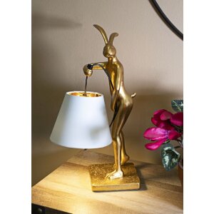 Mauro Ferretti stolná lampa Králičia rodina zlatá biela 26x16x47 cm