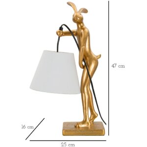 Mauro Ferretti stolná lampa Králičia rodina zlatá biela 26x16x47 cm