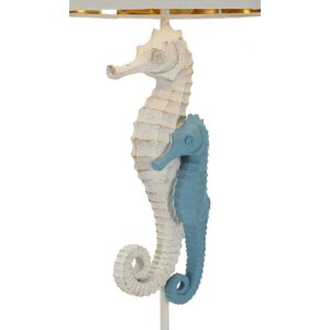 Mauro Ferretti stolná lampa morský koník E27 Ø 30,5x66,5 cm biela/modrá