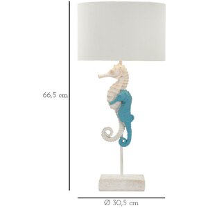 Mauro Ferretti stolná lampa morský koník E27 Ø 30,5x66,5 cm biela/modrá