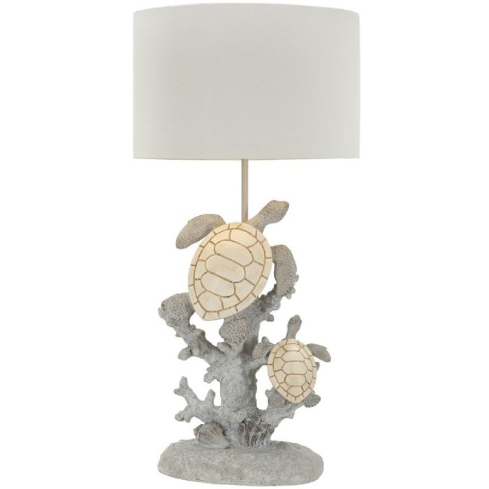 Mauro Ferretti stolná lampa korytnačka E27 30,5x63,5 cm bielo-sivá