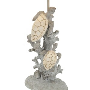Mauro Ferretti stolná lampa korytnačka E27 30,5x63,5 cm bielo-sivá