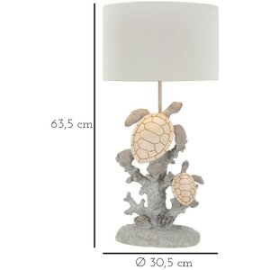 Mauro Ferretti stolná lampa korytnačka E27 30,5x63,5 cm bielo-sivá